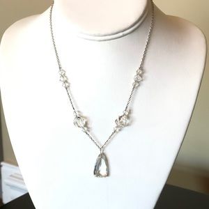 Vintage Art Deco Clear Crystal Bridal Necklace